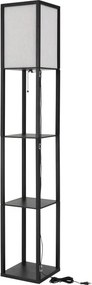 Lampa de podea tip raft din lemn negru TABITHA