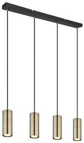 Lustra cu 4 pendule design modern ROBBY negru mat, alama mat