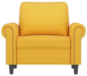 Canapea de o persoana, galben, 60 cm, catifea Galben, 92 x 77 x 80 cm