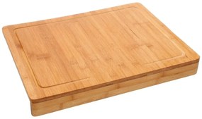 Tocator din bambus, 2 in 1, cu margine, 45 x 34,3 x 5 cm