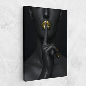 Tablou Canvas, 20x30cm, Dormitor si Living, Femei, Lips, Silence Lips Portrait