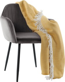 Fotoliu de design, ţesătură catifea gri, ZIRKON