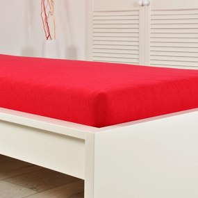 Cearșaf de pat 4Home din frotir Ideal roșu , 200 x200 cm, 200 x 200 cm