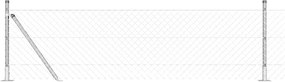 vidaXL Stâlp de gard. Argintiu 25 x 0,6 m (plasă de 40 x 40 mm) Oțel