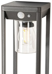 Lampă de podea pentru exterior gri închis 40 cm cu LED și lumină reglabilă pe solar - Sonne