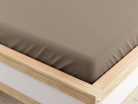 Cearsaf cu elastic din microfibra maro deschis 180 x 200 cm