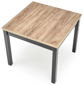Masa de bucaterie Tiago - patrata, stejar kraft / negru