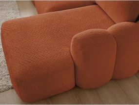 Colțar portocaliu extensibil/cu spațiu de depozitare cu tapițerie din țesătură bouclé (cu colț pe partea dreaptă/cu șezlong) Montaigne – Bobochic Paris
