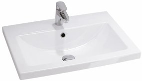 Set dulap baie suspendat 2 sertare si lavoar inclus 60 cm, dulap baie suspendat si dulap baie tip coloana, culoare fiord mat, MDF, Cersanit Tirso