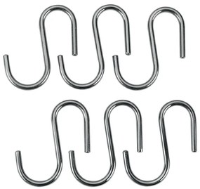 Cârlige argintii 6 buc. suspendate din oțel cromat Lonardo – Metaltex