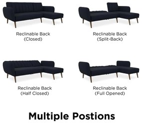 Colțar extensibil albastru închis Brittany - Novogratz