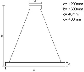 Lustră LED pe cablu LED/22W/230V 4000K 120 cm frasin/lemn masiv