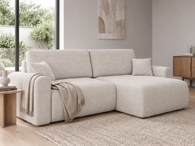 Coltar extensibil reversibil in forma de L NORDEN PAROS 250x140 cm, crem