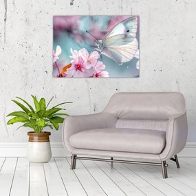 Tablou - Fluture pe un cireș (70x50 cm)