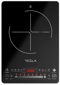 Plita cu inductie Tesla IC400B, 2000W, Ecran tactil, Afisaj LED, 9 programe, 8 trepte, Timer, Negru