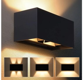 Brilagi - Aplică de perete LED pentru exterior DOUBLE CUBE LED/12W/230V neagră IP65