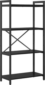 vidaXL Raft pentru cărți Stejar Negru 40 x 30 x 85 cm Lemn compozit