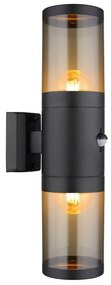 Aplica pentru exterior cu senzor de miscare design modern IP44 Xeloo negru, fumuriu