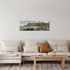 Tablou - Claude Monet, Sainte Adresse, reproducere (cu ceas) (90x30 cm)