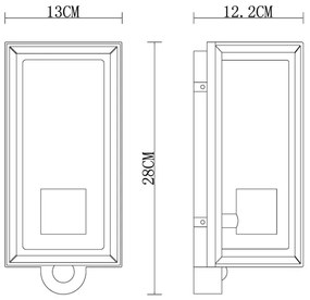 Aplică de exterior cu senzor Globo 31982SS LOGANA 1xE27/60W/230V IP44 negru