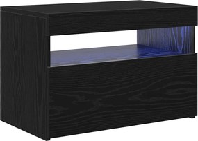 vidaXL Cabinet TV Stejar Negru 60 x 35 x 40 cm Lemn compozit