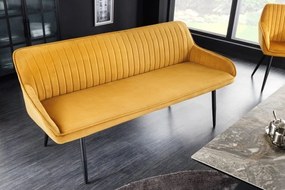 Bancheta tapitata design modern Turin 160cm, catifea galbena