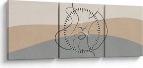 Tablou - Sărut de linie de artă (cu ceas) (90x30 cm)