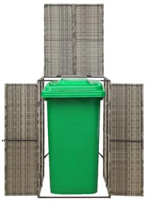 Magazie de pubela cu roti, gri, 70x80x117 cm, poliratan