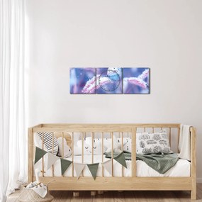 Tablou - Fluturi iarna (cu ceas) (90x30 cm)