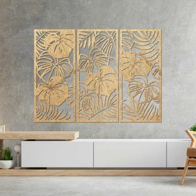 SENTOP | Pictură murală din trei piese cu frunză de monstera | TROPICI