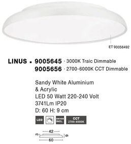 Plafoniera LED dimabila design circular LINUS D-60cm