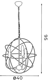 Lustra GLOBE 3 3xE14/60W alb