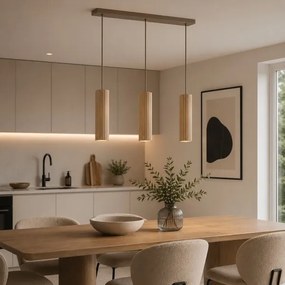 Brilliant - Lustră suspendată cu cablu LAKEWOOD 3xGU10/10W/230V maro