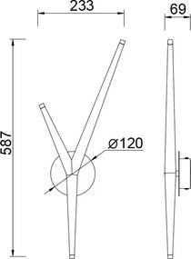 Aplica de perete minimalista LED Arrecife auriu