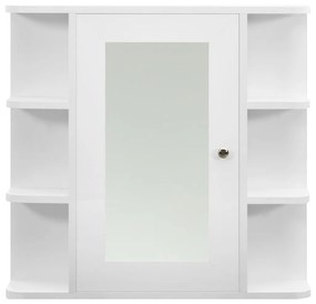 Dulap de baie cu oglinda, alb, 66x17x63 cm, MDF Alb