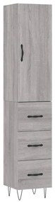 vidaXL Dulap înalt, gri sonoma, 34,5x34x180 cm, lemn prelucrat