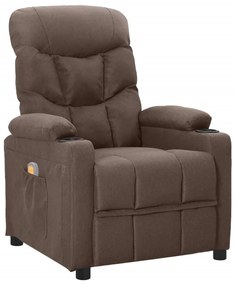 339100 vidaXL Fotoliu de masaj rabatabil, gri taupe, material textil