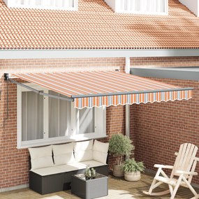 vidaXL Pergolă Retractabilă Manuală cu Dungi Multicolore 300x250 cm