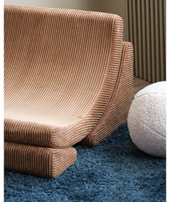 Fotoliu de copii maro cu tapițerie din catifea reiată Moon – Wigiwama