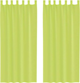 vidaXL Perdele din voile cu tablă 2 buc Verde măr