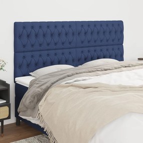 3116688 vidaXL Tăblii de pat, 4 buc, albastru, 90x7x78/88 cm, textil
