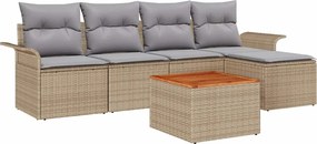 vidaXL Set de canapele pentru grădină 6 pcs Beige și gri deschis