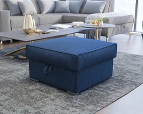 Taburet albastru inchis SMART COSARO cu spatiu de depozitare 65x65 cm