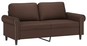 349127 vidaXL Canapea cu 2 locuri, maro, 140 cm, piele ecologică