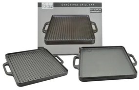 Placa grill BBQ dubla fata 42x42cm, fonta Perfect Home 12971