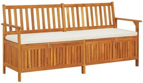 vidaXL Bancă de depozitare cu pernă, 170 cm, lemn masiv de acacia