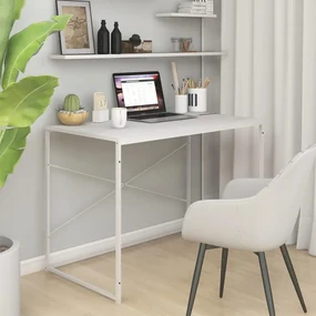 30209 vidaXL Birou de computer, alb, 110x60x70 cm, lemn prelucrat