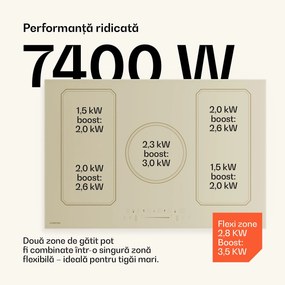 Klarstein Victoria plită cu inducție | 5 zone de gătit | Estetică retro | 11500 W | 77 cm