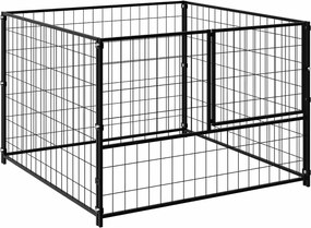 vidaXL Padoc pentru câini, negru, 100x100x70 cm, oțel