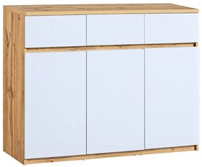 Comodă Tip AR6 Alishia (alb + stejar wotan). 1040729